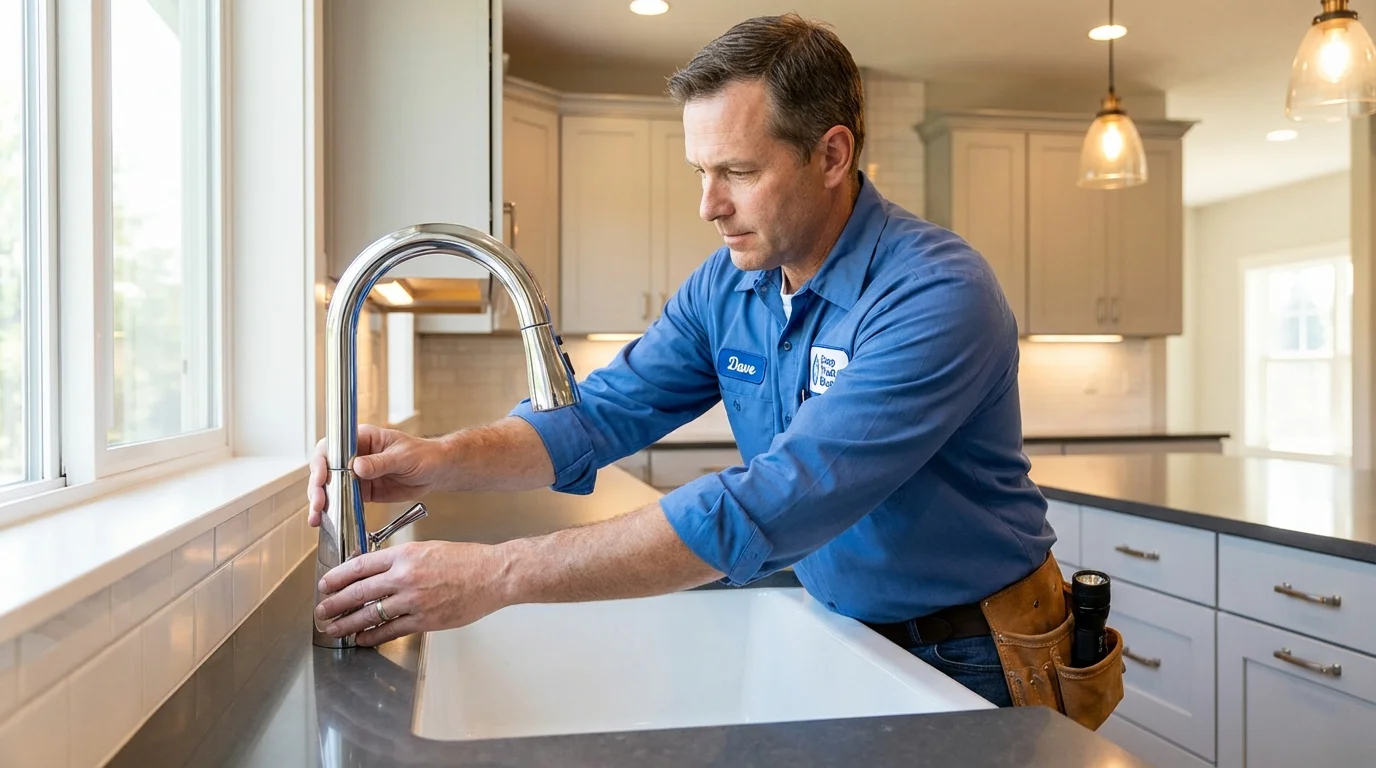 Kitchen faucet installation by Johns Plumbing LLC in Wilmington